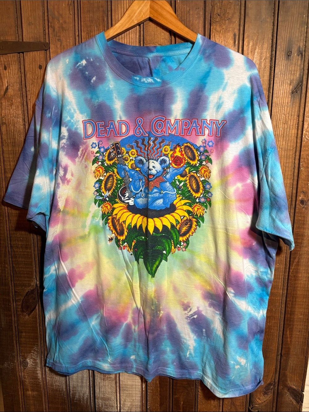 Dead & Company Tie-Dye Sunflower Graphic Tee - Blue/Purple/Pink
